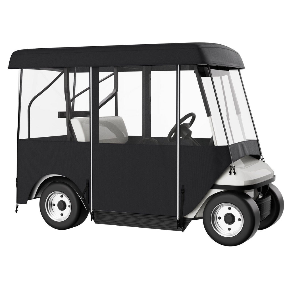 Golf Cart Enclosure, 4-Person Golf Cart Cover, 4-Sided Fairway Deluxe, 300D Waterproof Driving Enclosure with Transparent Windows, Fit for EZGO, Club Car, Yamaha Cart (Roof Up to 78.7''L)
