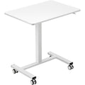 Mobile Standing Desk, 28"-44" Gas-Spring Height Adjustable Sit-Stand Desk, 4 360° Swivel Wheels (2 Lockable) Portable Rolling Laptop Table Computer Cart for Home Office School, 40LBS Loading