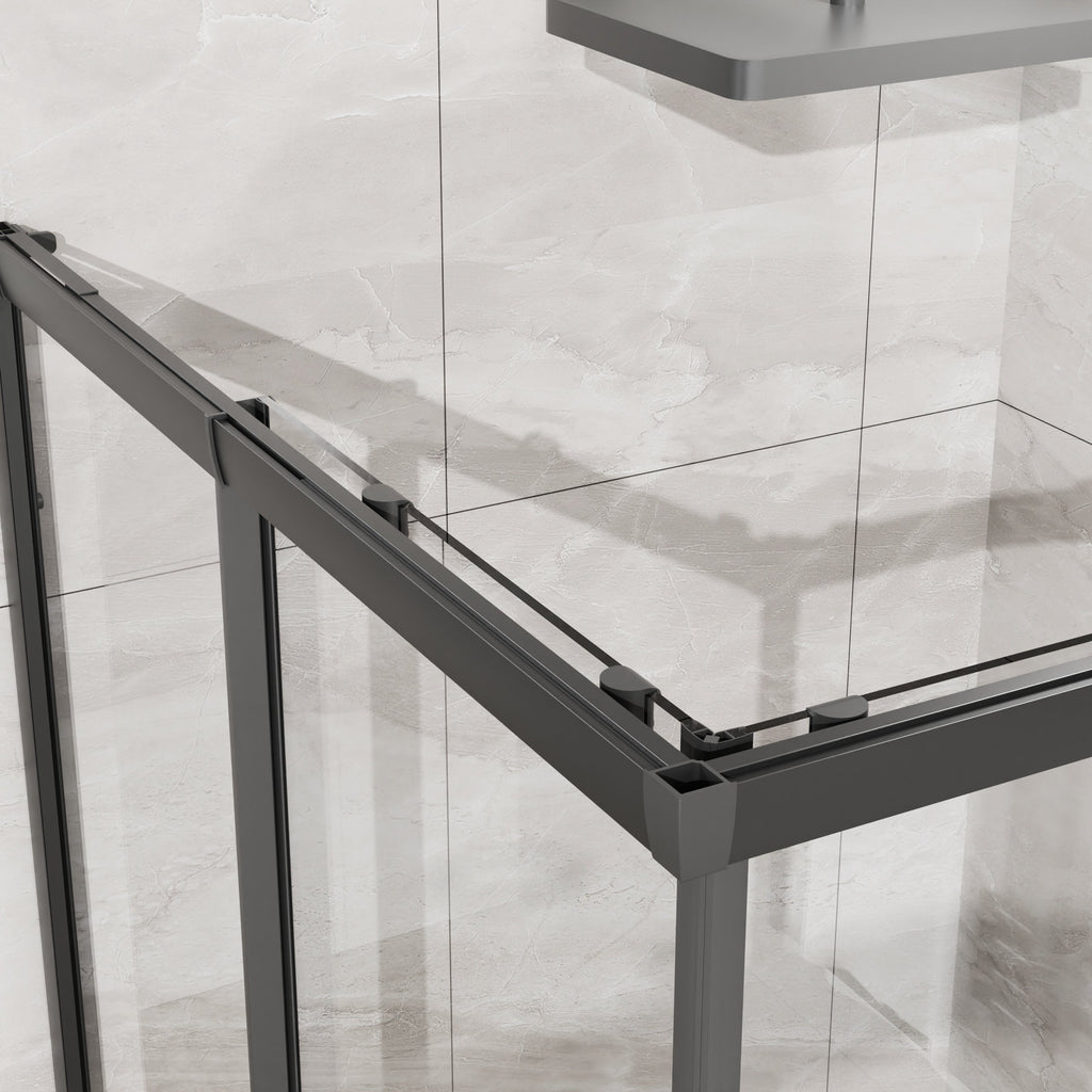 36" x 36" x 72" Corner Sliding Shower Door with Tempered Glass