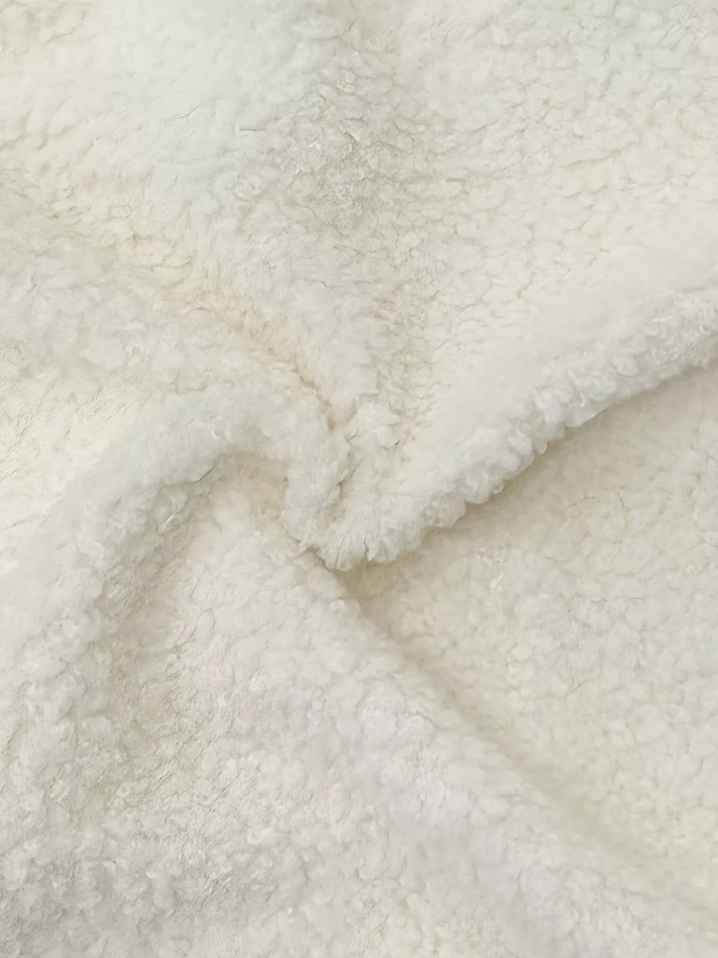 Faux Shearling Contrast Trim Button-Down Outerwear