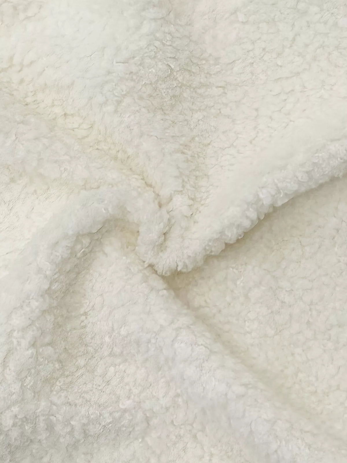 Faux Shearling Contrast Trim Button-Down Outerwear