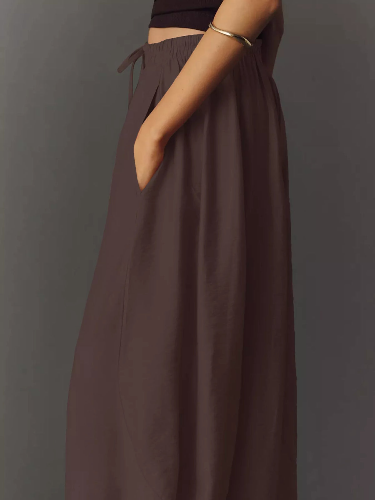 Drawstring Wide Leg Pants