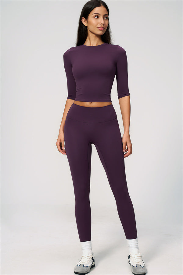 The Natalia Half-Sleeve Top Leggings 2-Piece Set