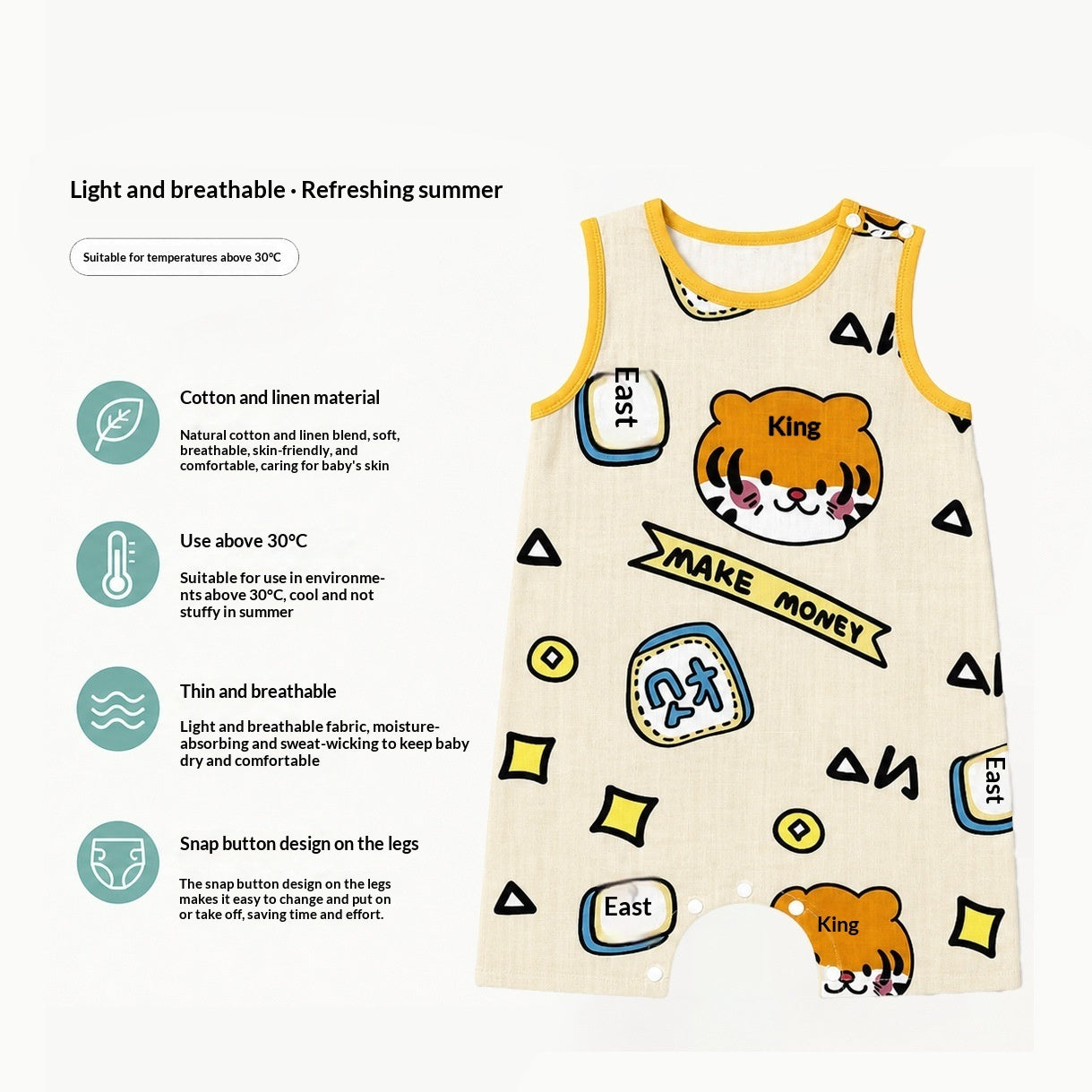 Dudu SpringSummer Lightweight Baby Gauze Sleeping Bag