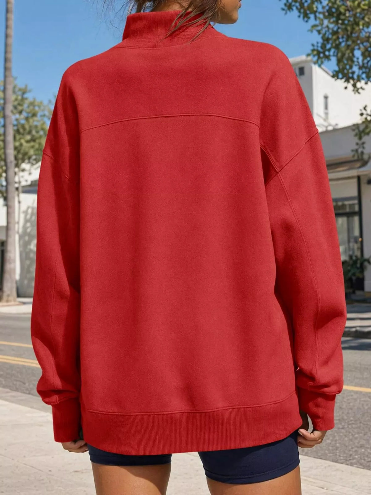 Mock Neck Oversized Sweatshirt