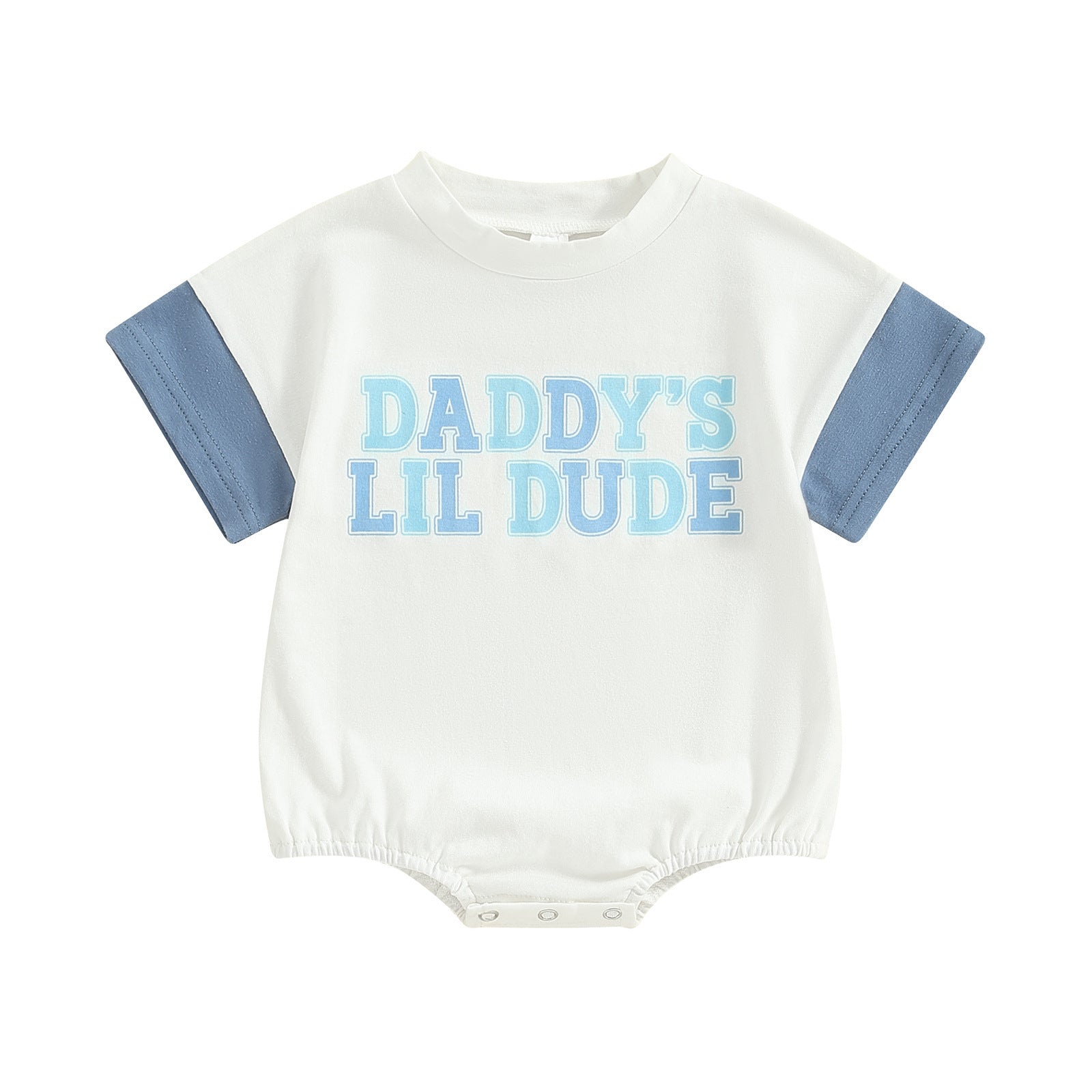 Father's Day Mother's Day Letter Multicolor Printing Short Sleeve Rompers Romper