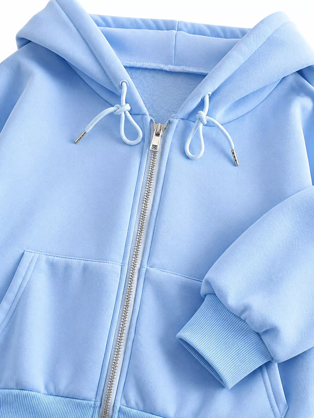 Full Size Oversized Solid Zip-Up Hoodie with Drawstring Plus Size