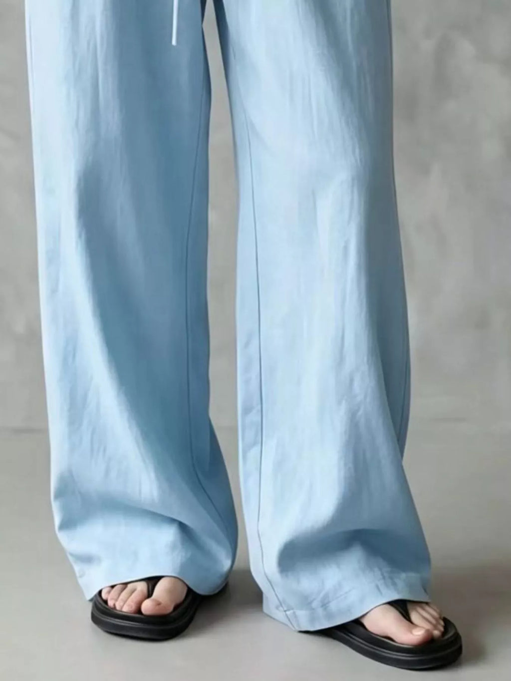 Full Size Drawstring Wide-Leg Casual Pants Plus Size