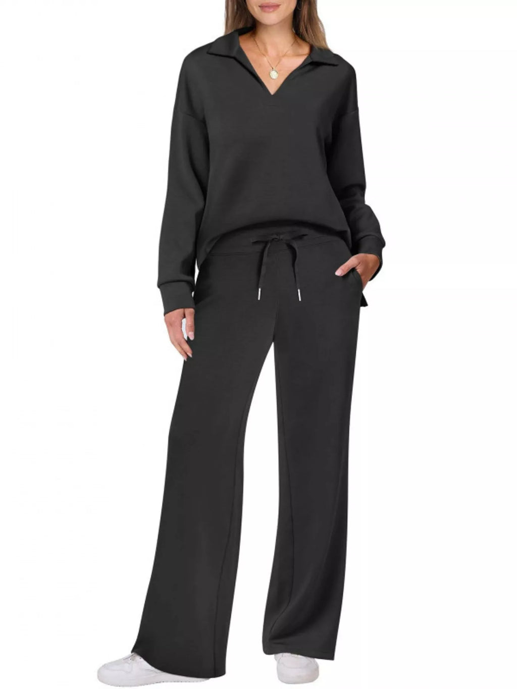 Dropped Shoulder Top and Pants Set