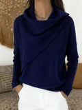 Full Size Solid Color Cowl Neck Sweater Plus Size