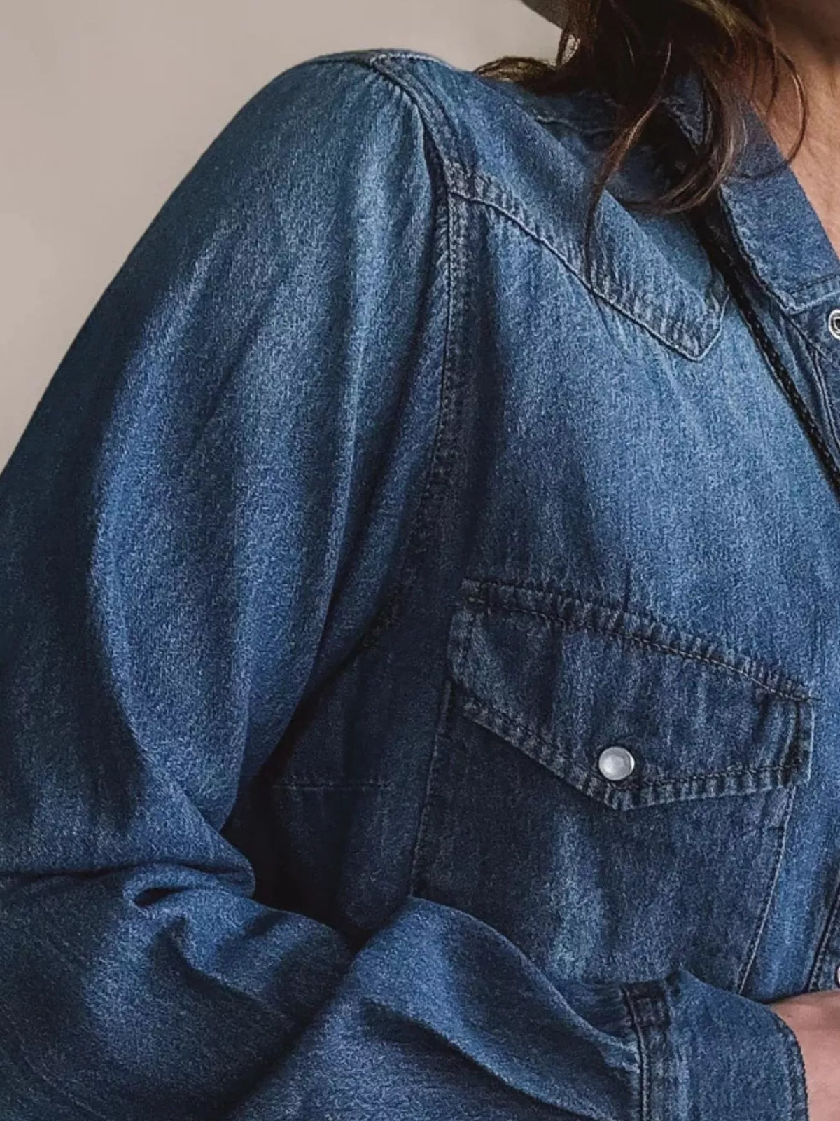 Washed Button Down Denim Shirt