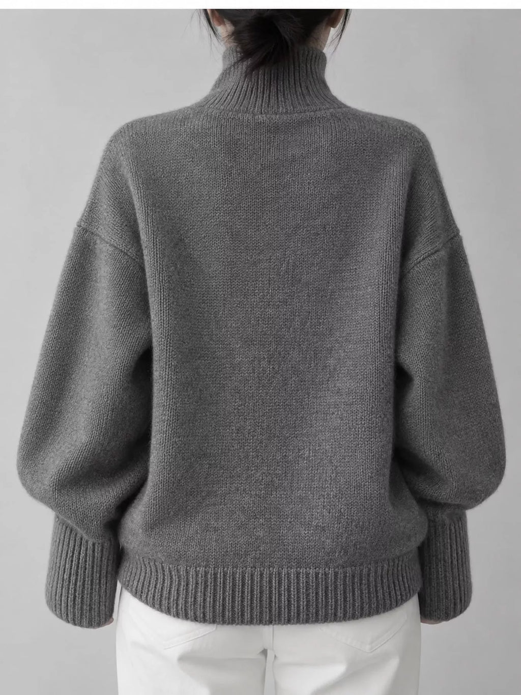 Turtleneck Dropped Shoulder Sweater