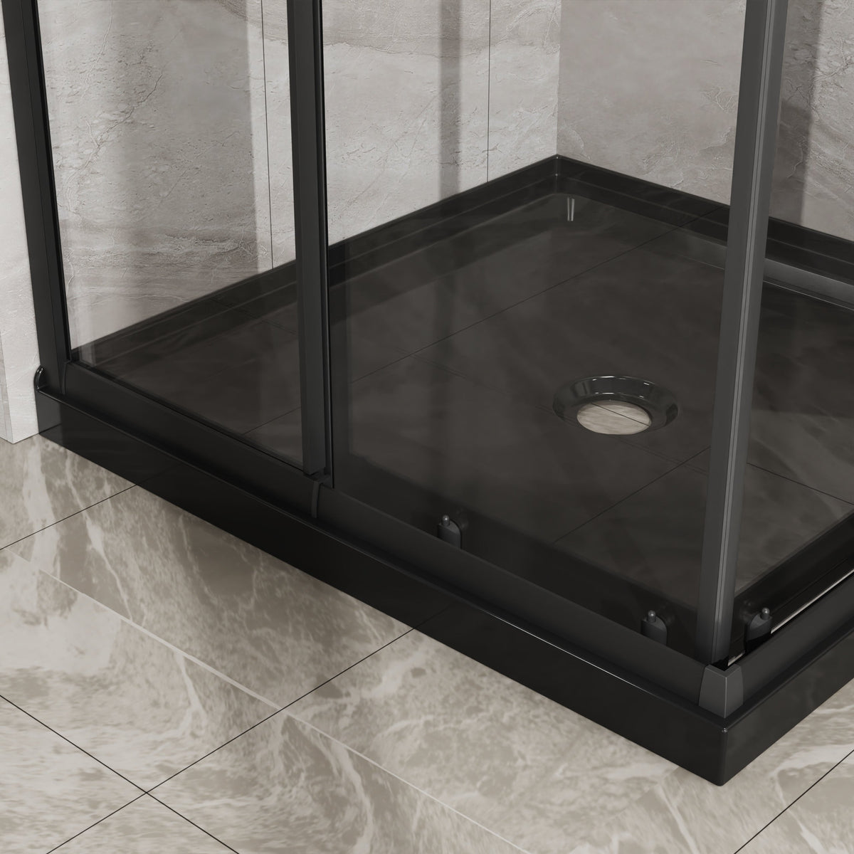 36" x 36" x 72" Corner Sliding Shower Door with Tempered Glass