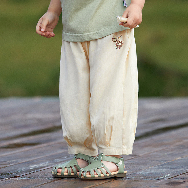Childrens Mosquito-Proof Pants Solid-Color Casual Trousers