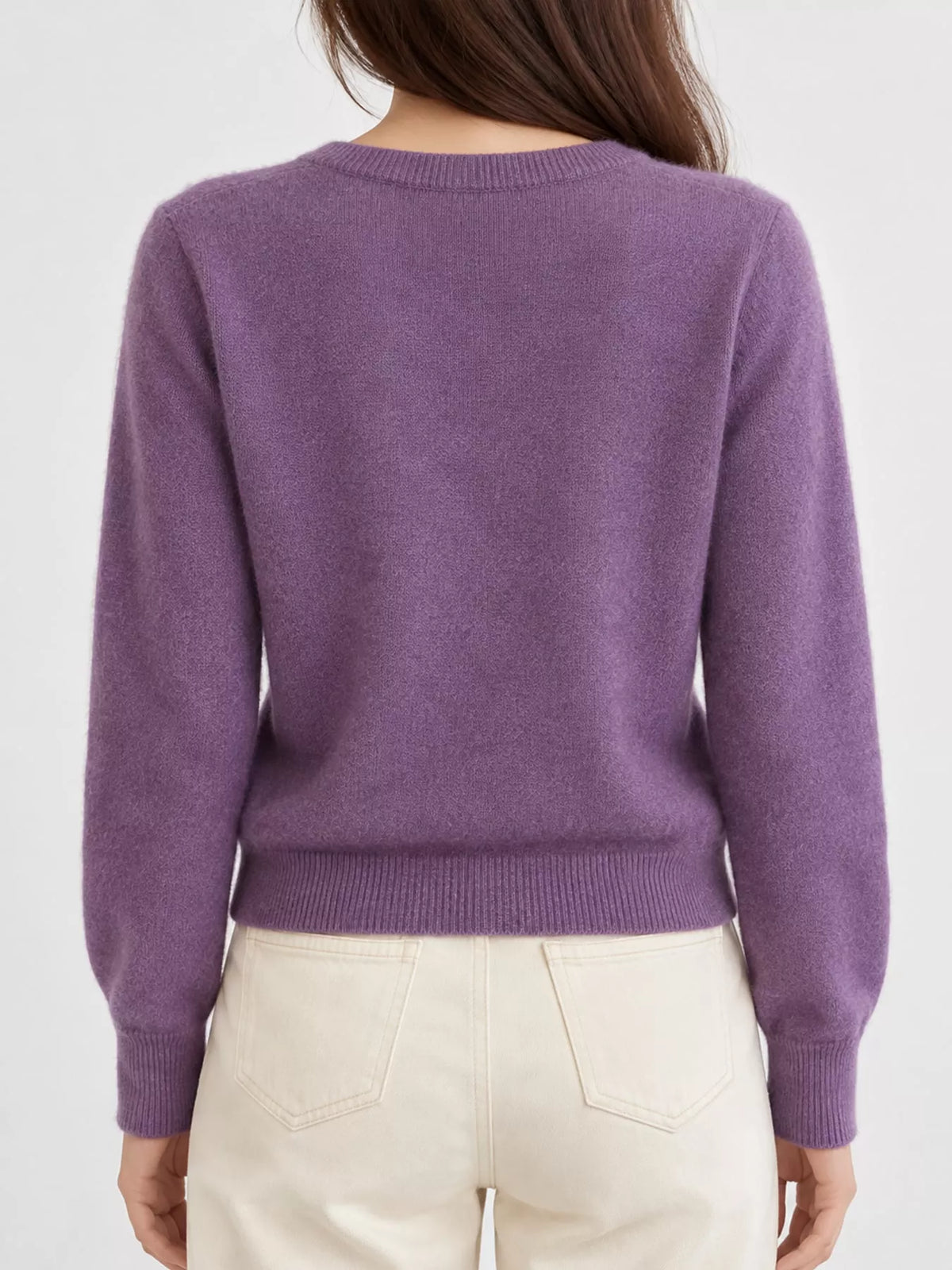 Crew Neck Button-Down Knit Cardigan