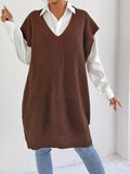 Oversized V-Neck Sweater Vest
