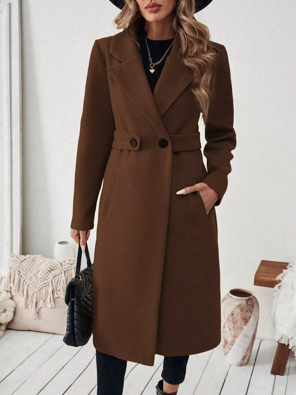 Single-Button Longline Coat