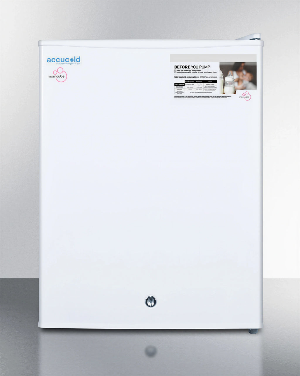 Summit Commercial Accucold® FS30LMC Countertop Breast Milk Freezer, 1.8 Cu. Ft., White, Locking Reversible Solid Door