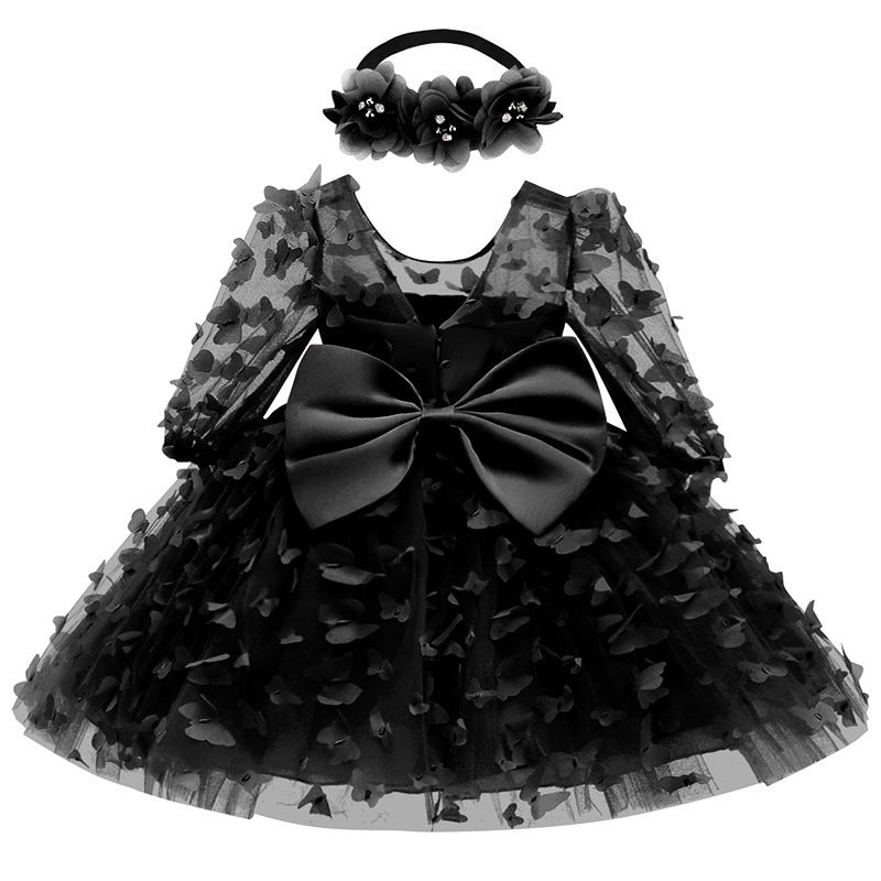 Baby And Toddler Mid-sleeve Dress Childrens Formal Gown