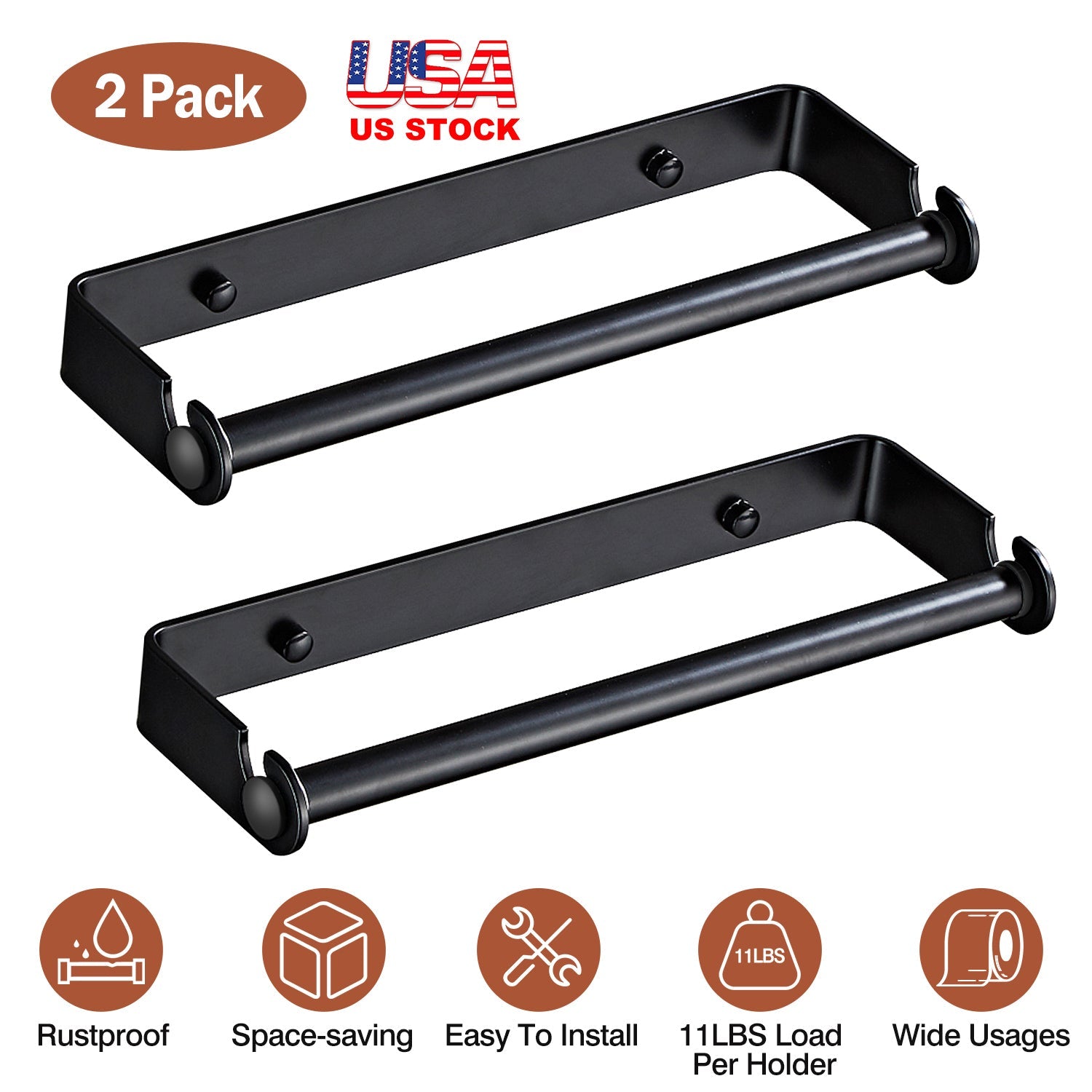Wall Mounted Paper Towel Holder for Kitchen & Bathroom
