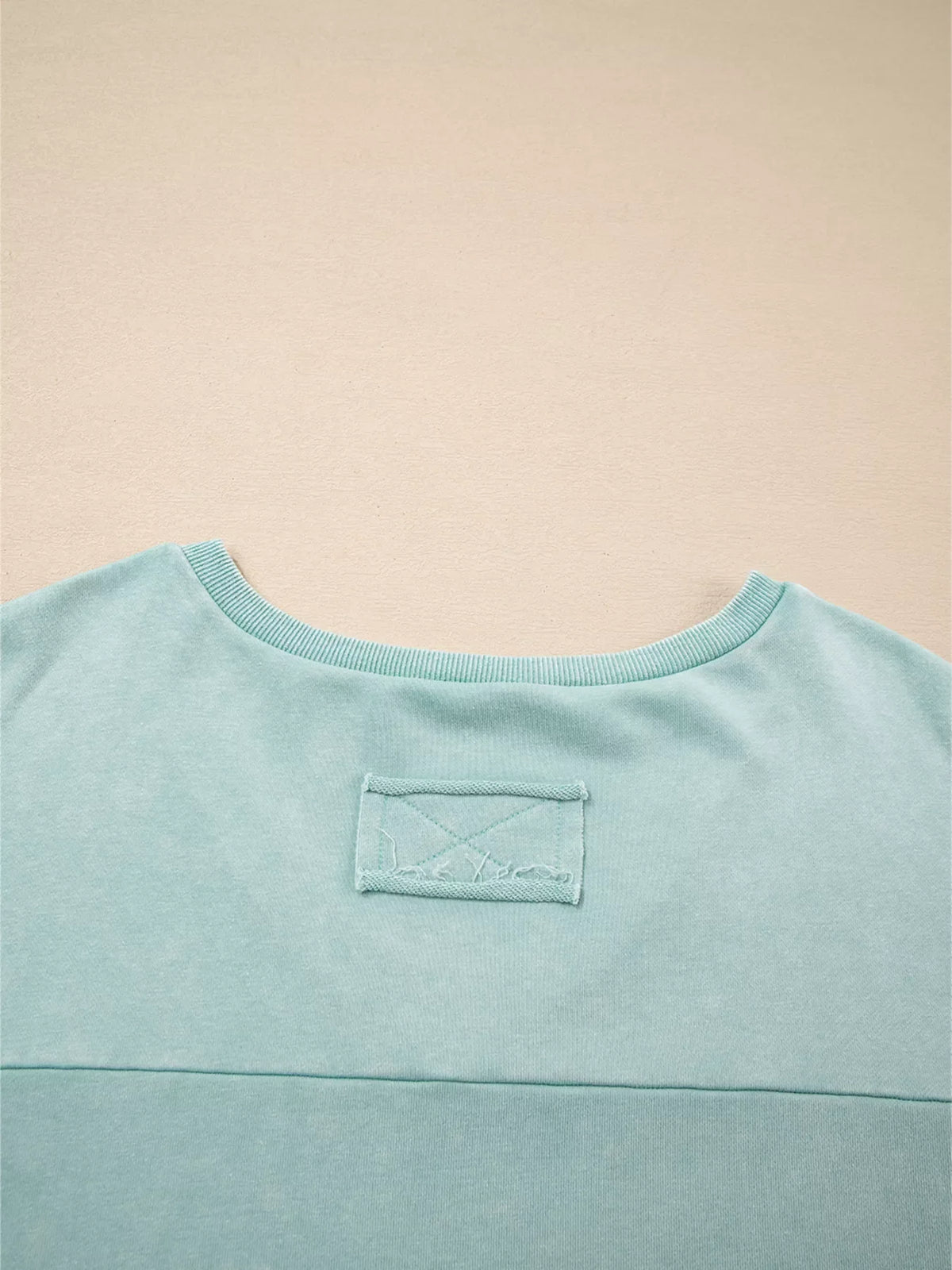 Mineral Wash Exposed Seam Buttoned V Neck Top