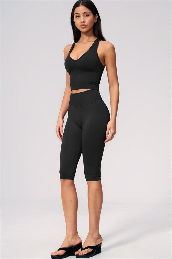 The Allure Crop Top Capri Leggings 2-Piece Set