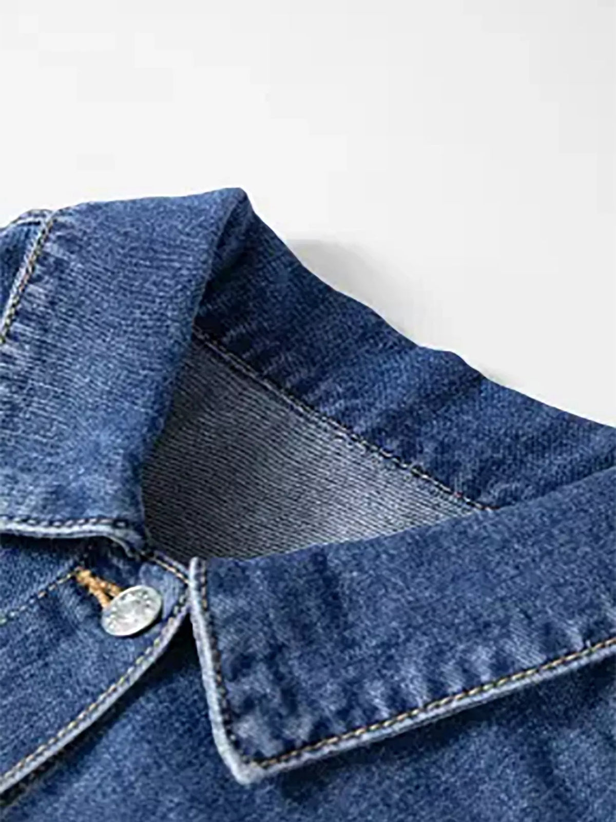 Raw Hem Two-Tone Denim Jacket