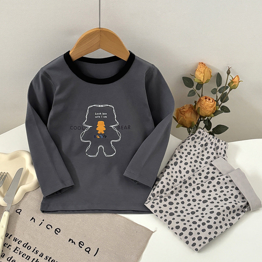 Boneless Pure Cotton Thermal Underwear Set For Boys And Girls Autumn Tops And Pants