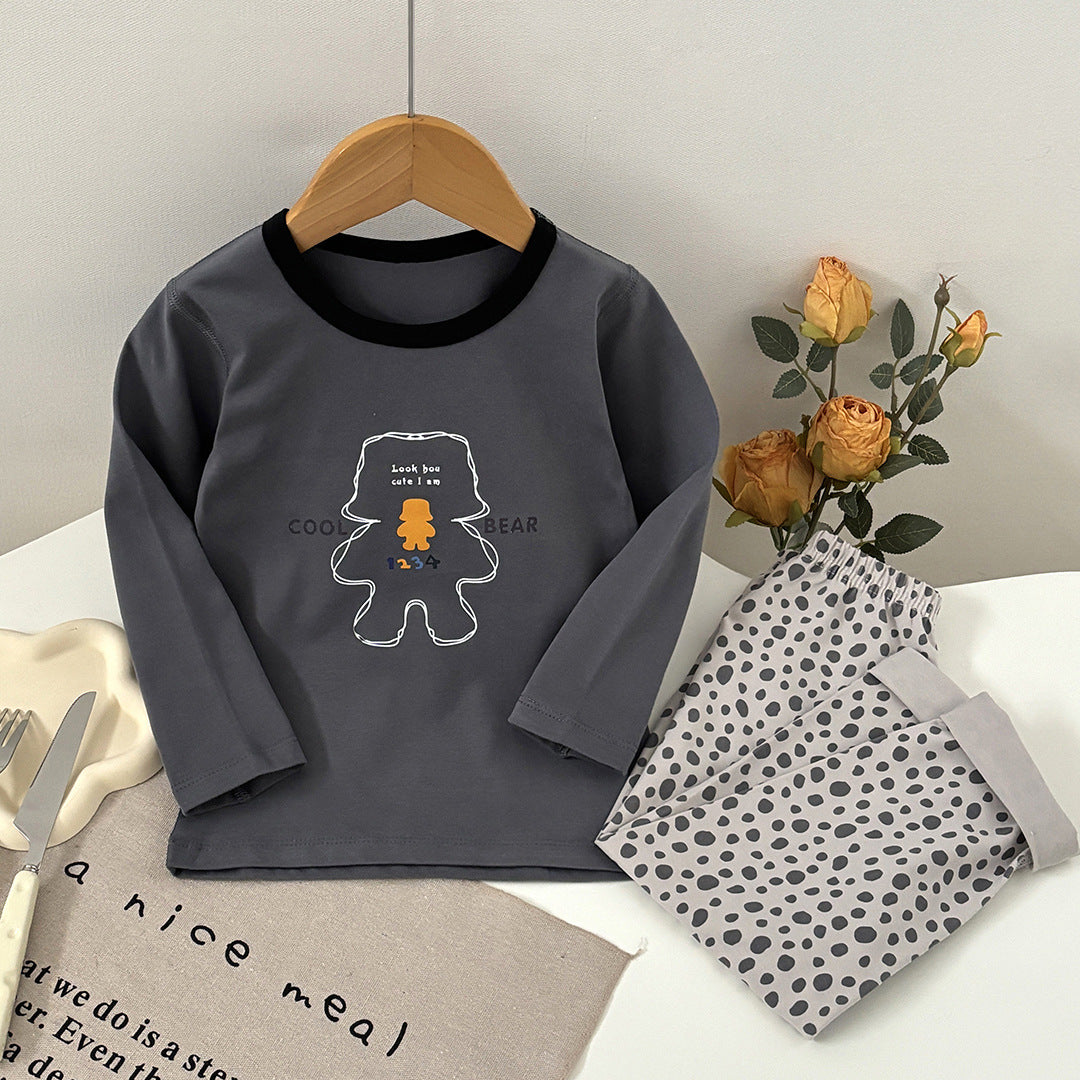 Boneless Pure Cotton Thermal Underwear Set For Boys And Girls Autumn Tops And Pants