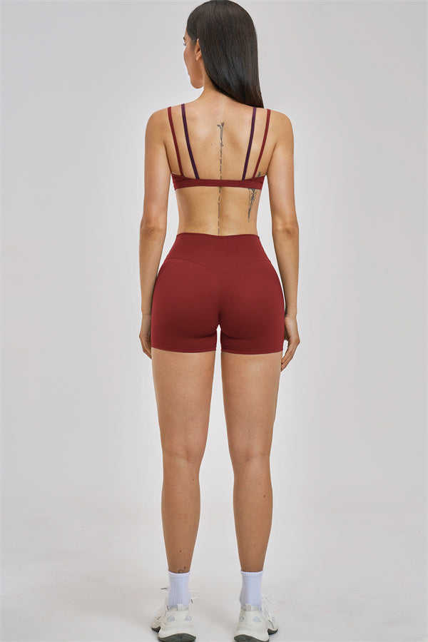 The New Seraphine Layered V Sports Bra Shorts 2-Piece Set