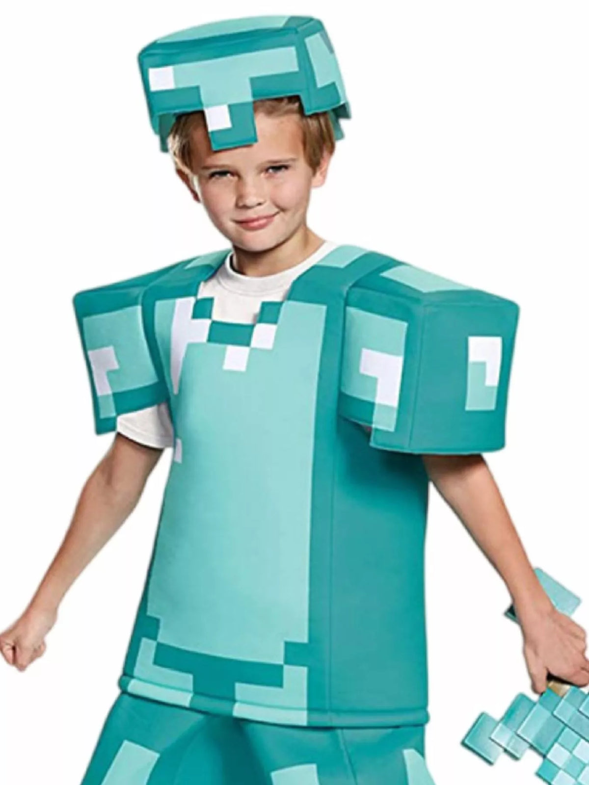 Children's Minecraft Pixelated Print Costume Set
