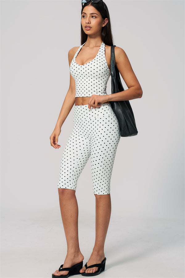 The Frame Halter Tank Top Capri Leggings 2-Piece Set