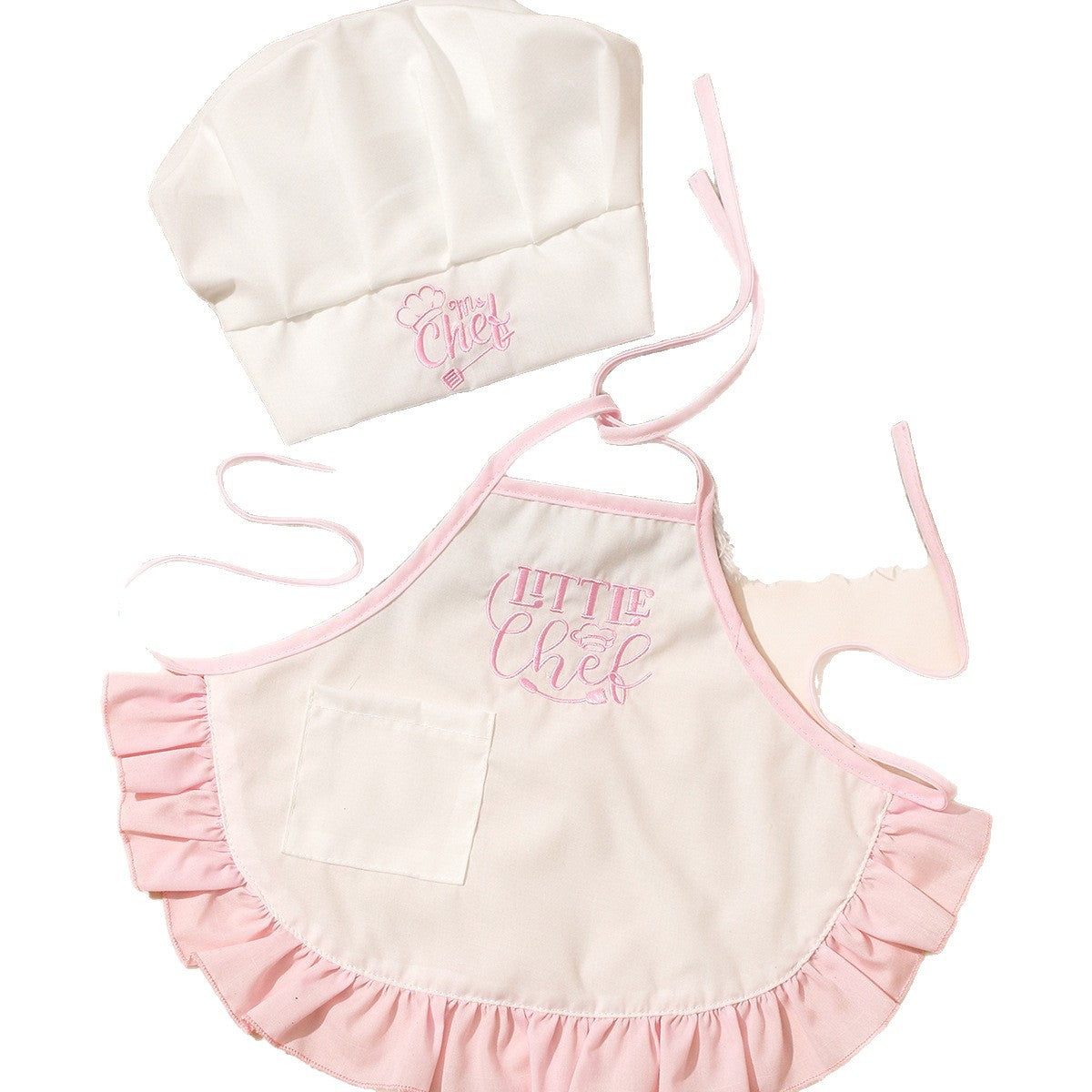 One-month-old Baby Photo Outfit Tall-top Hat Lace-trimmed Embroidery Little Chef Costume