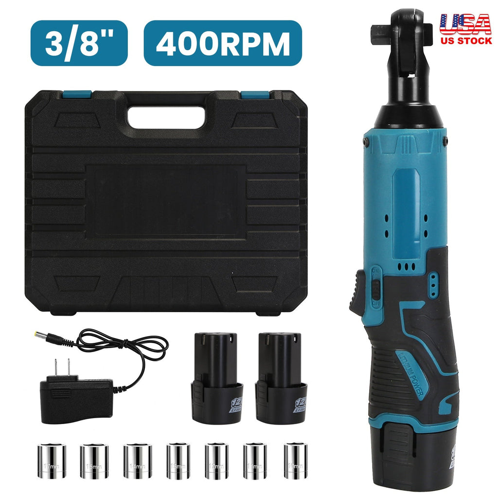 Cordless Electric Ratchet Wrench Set with 7 Sockets