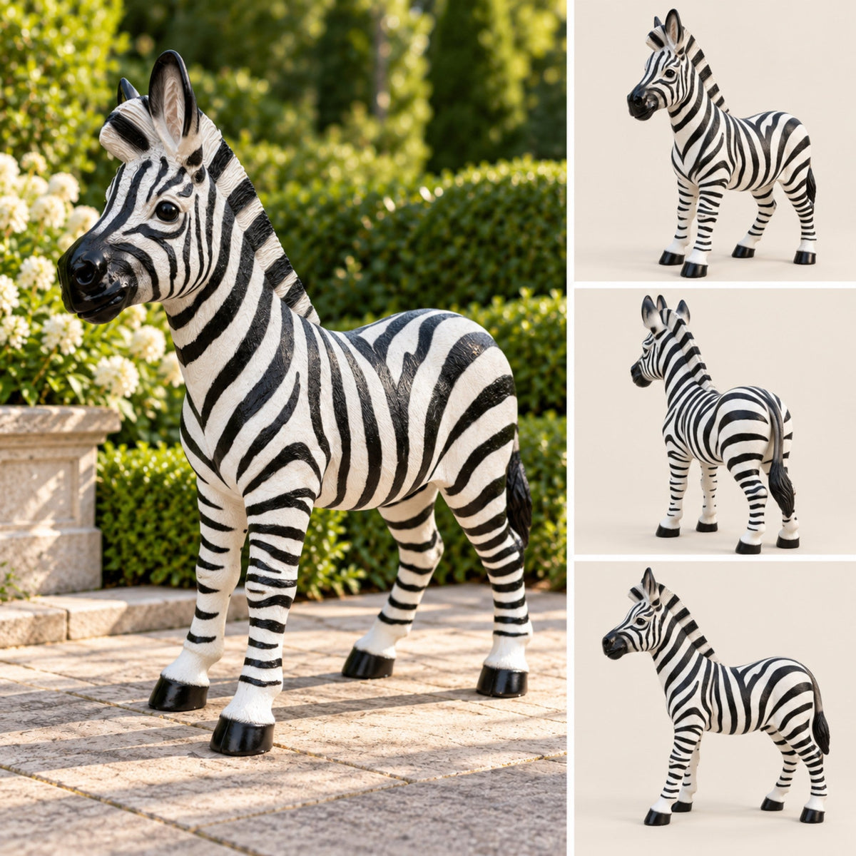 Standing Zebra Garden Statue 27.56 Inch