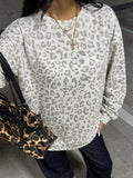 Leopard Print Crew Neck Sweatshirt