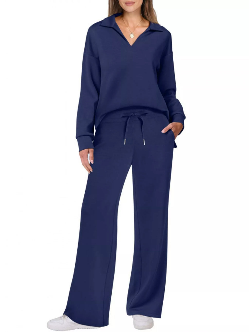 Dropped Shoulder Top and Pants Set