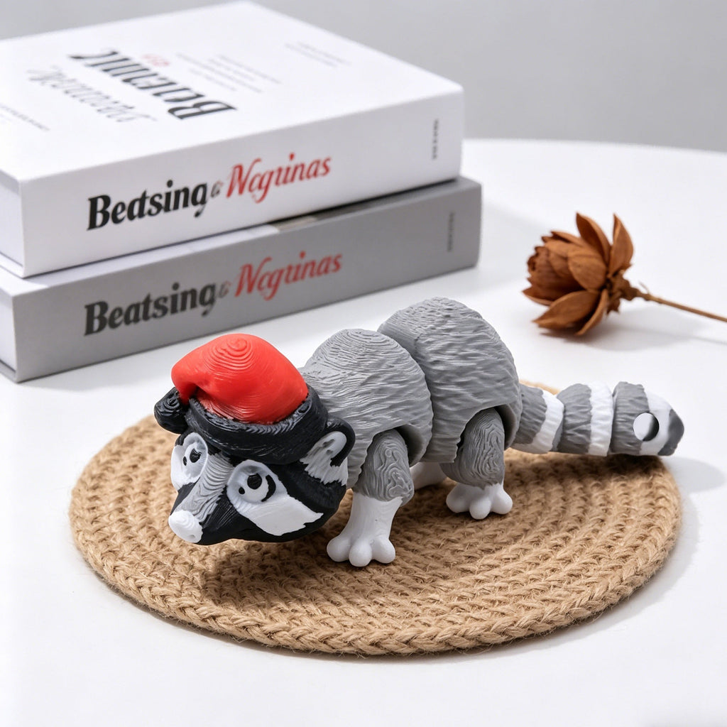 3D Printed Animal Keychain, Articulated Panda Raccoon Koala Bag Charm With Wrist Strap, Cute Portable Backpack Pendant Gift