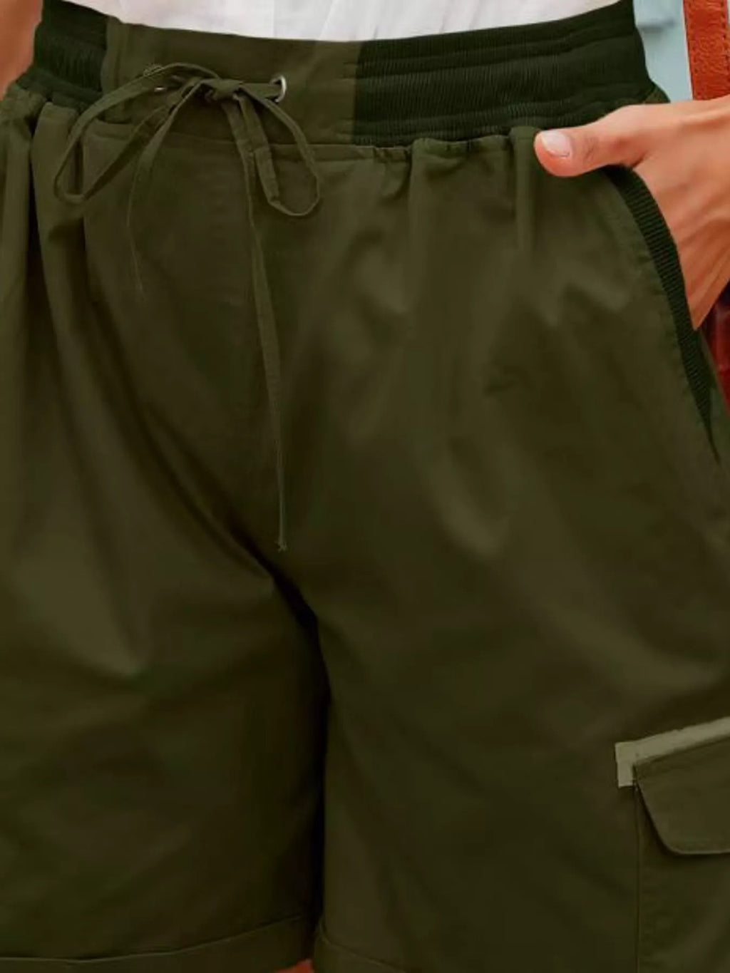 Full Size Drawstring Cargo Shorts Plus Size