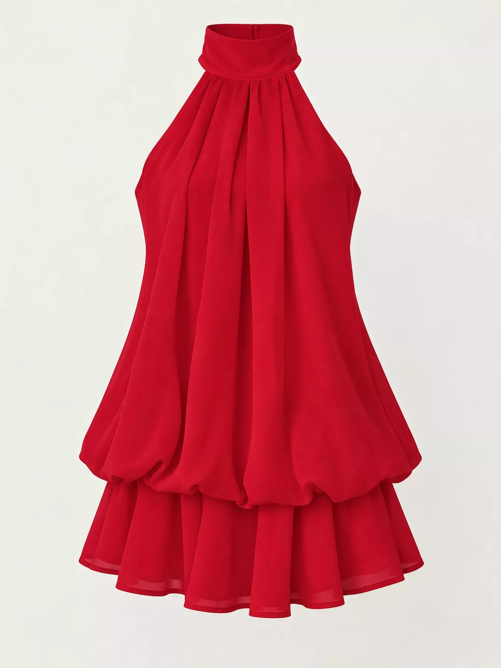 Halter Neck Ruched Mini Dress