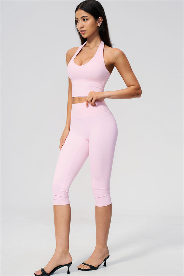 The Twirl Wide Strap Halter Crop Top
