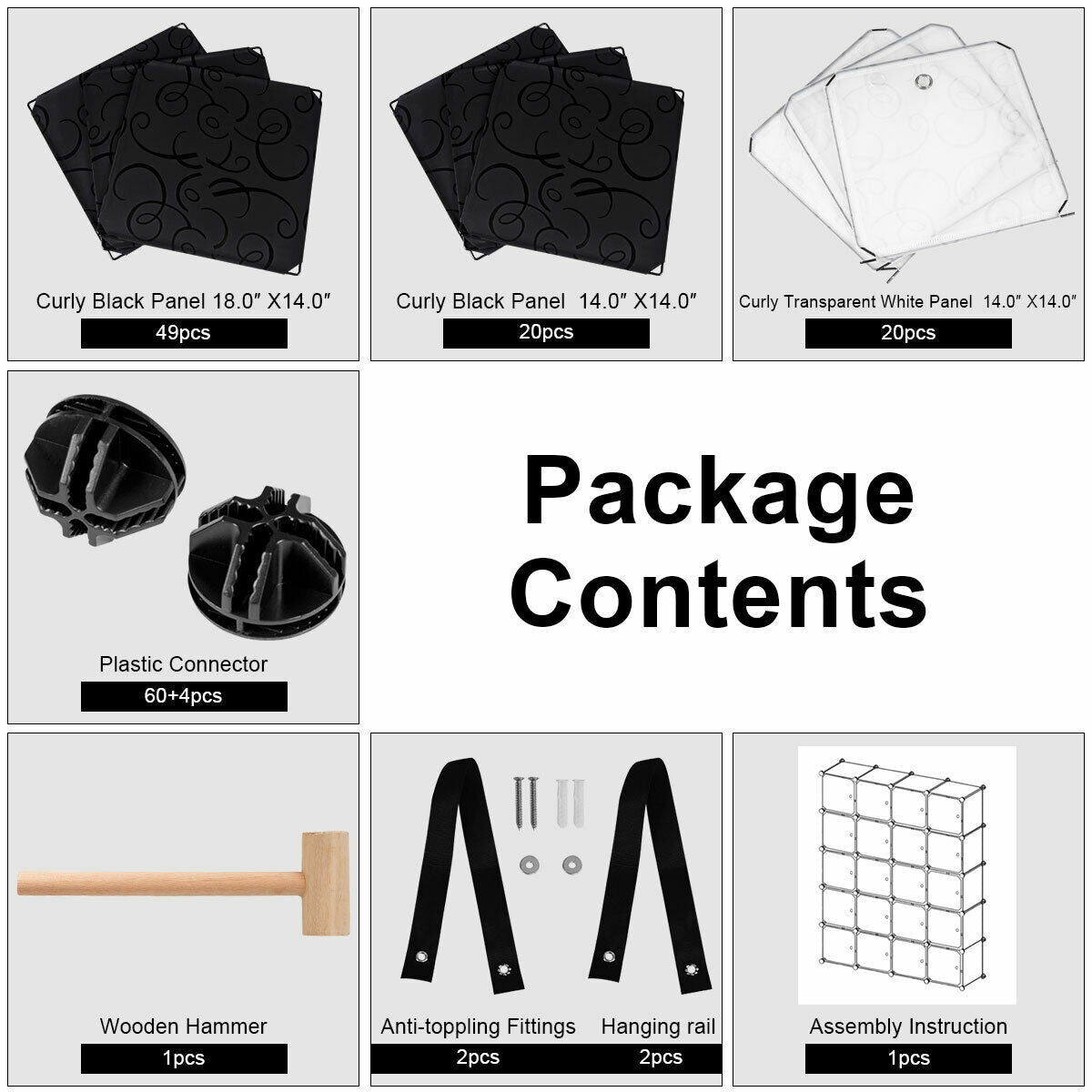 20-Cube DIY Plastic Cube Storage Organizer with Doors