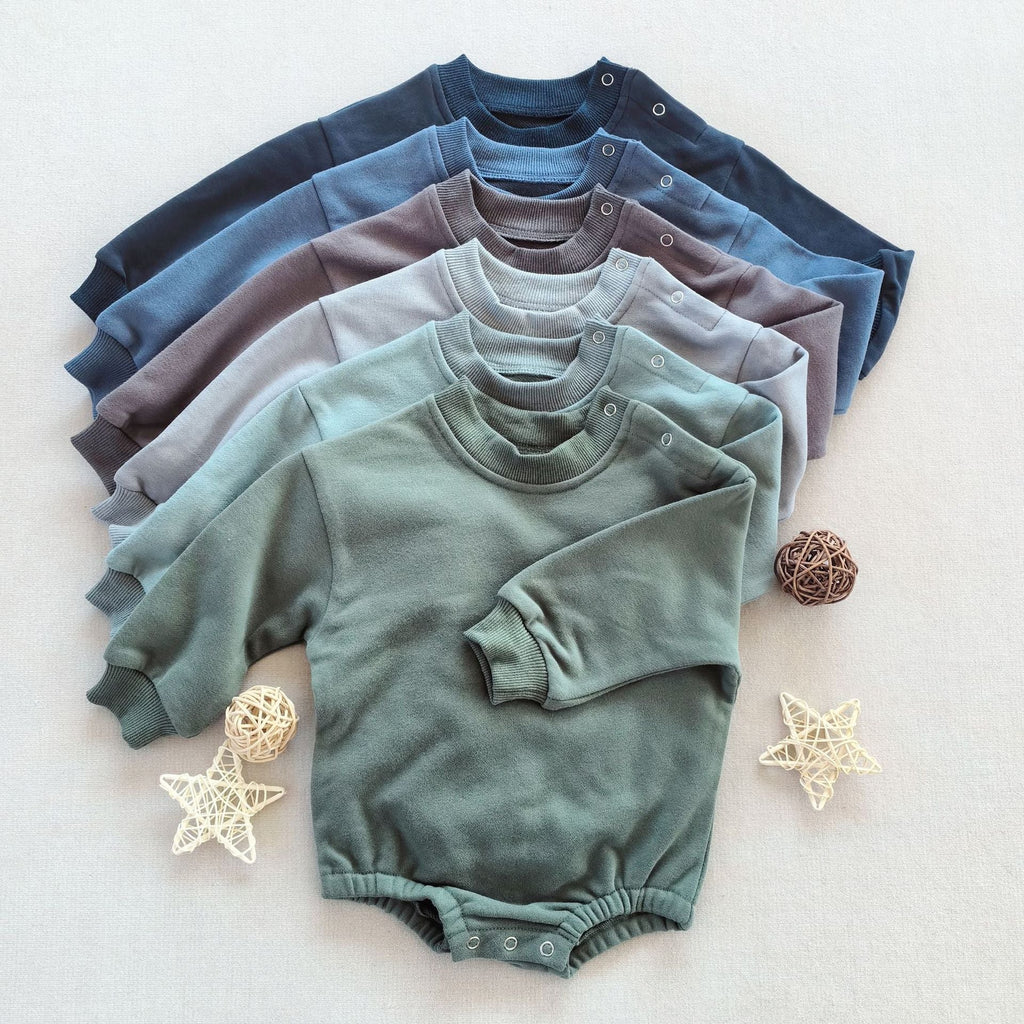 Long-sleeve Solid-color Cotton Casual Jumpsuit