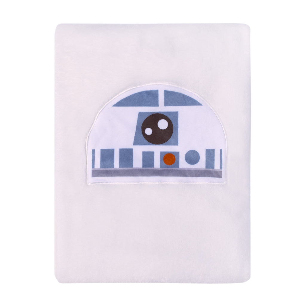 R2D2 Blue and White Super Soft Character Shaped Toddler Blanket