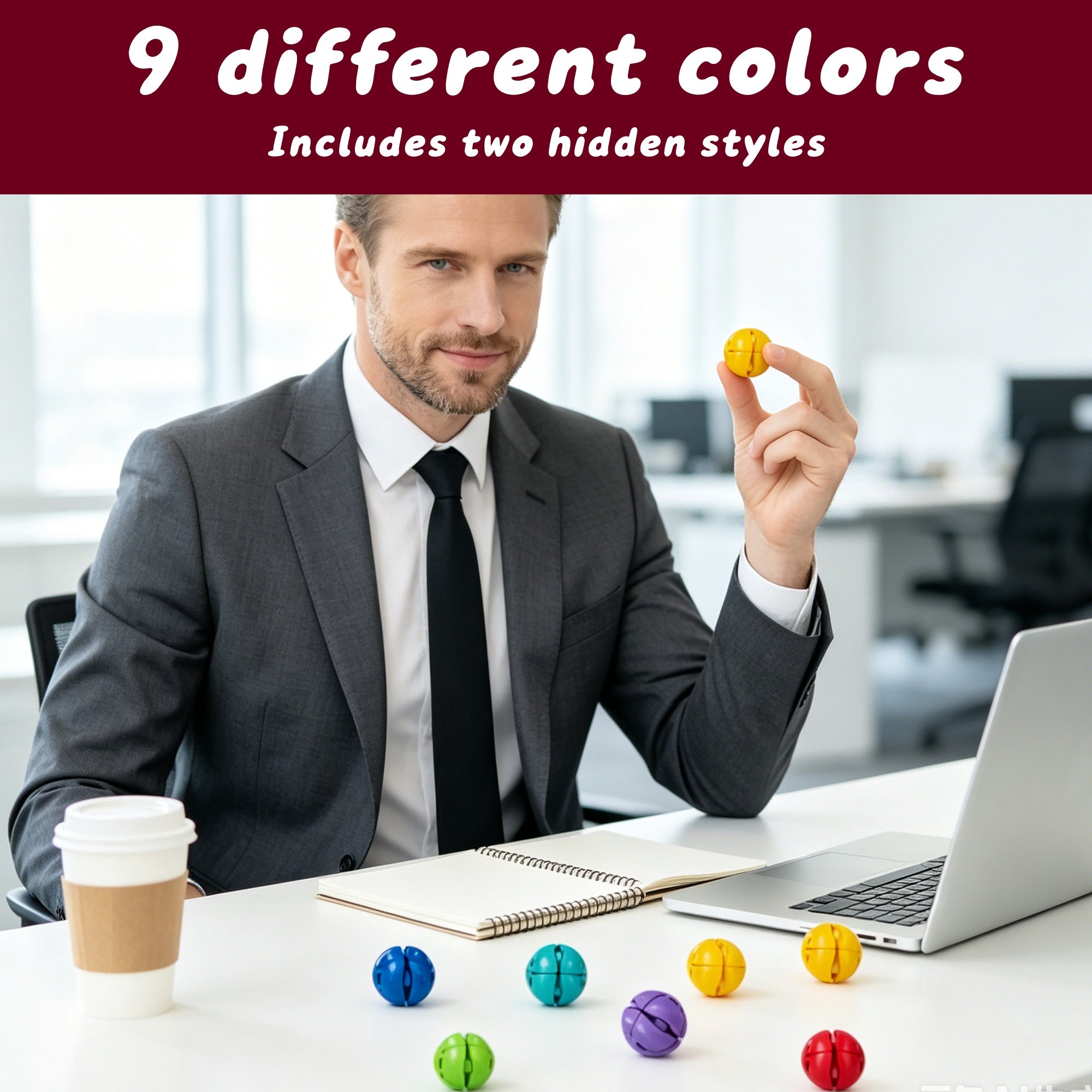 9PCS 3D Printed Articulated Fidget Sphere Set, Colorful Folding Sensory Balls With Rotating & Pressable Jointed Design, Pocket Desk Fidget For Teens & Adults