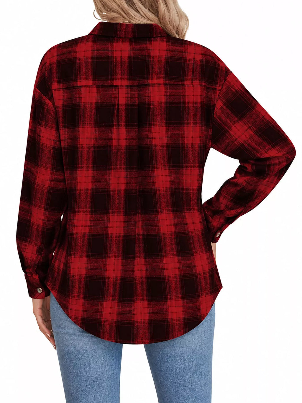 Plaid Button-Down Oversized Shirt