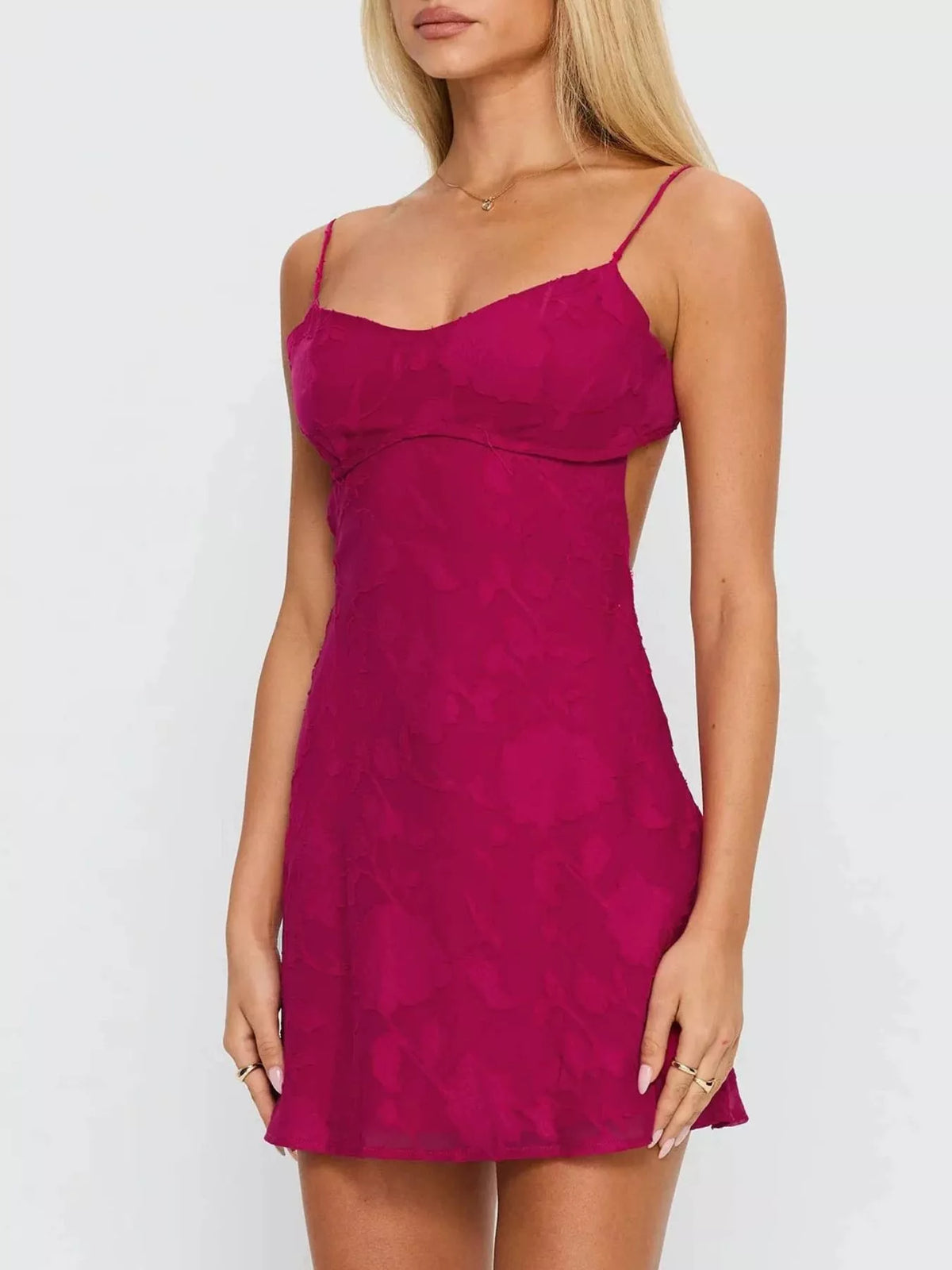 Backless Spaghetti Strap Mini Dress