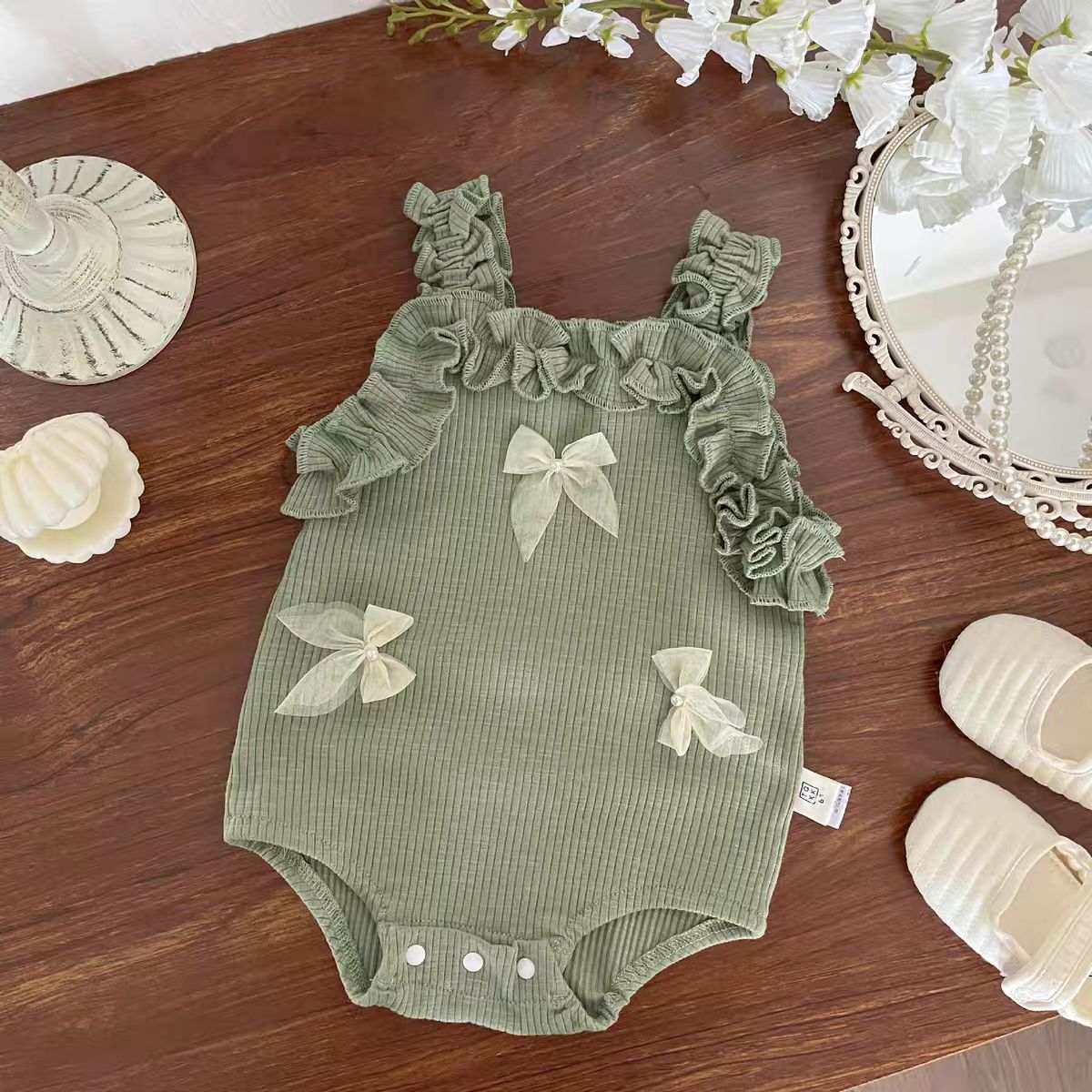 Chic Butterfly-Print Lace Cami Jumpsuit For Girls