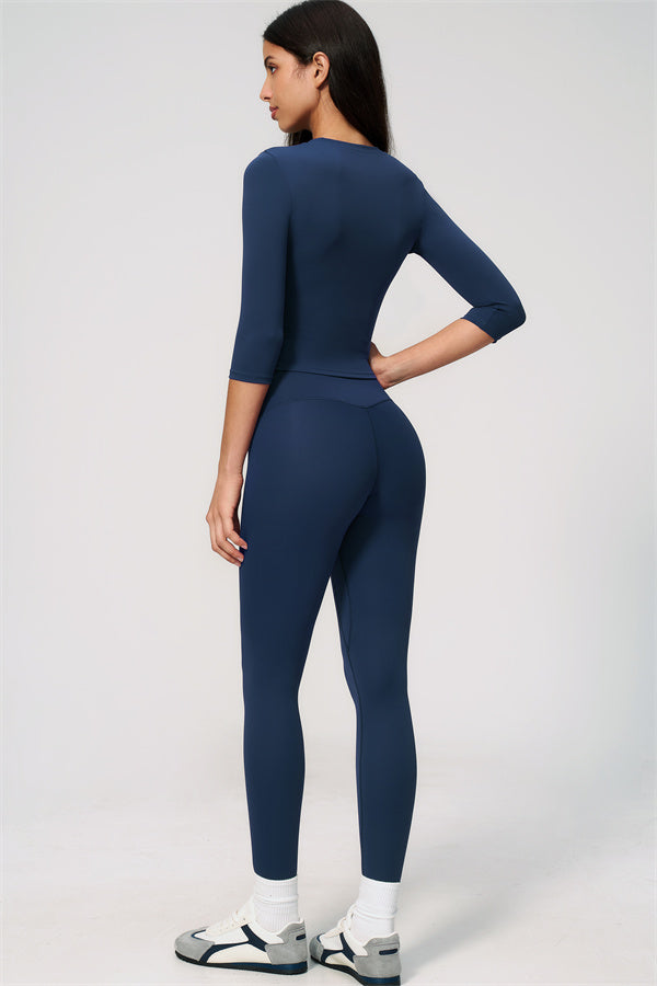 The Natalia Half-Sleeve Top Leggings 2-Piece Set