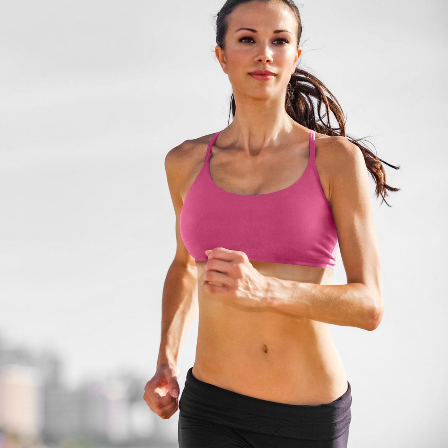 Women Sport Bras with Removable Pads, Low-Impact Square Neck